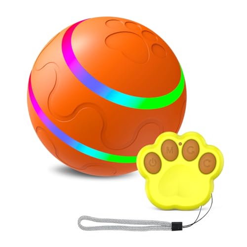 MINIDAHL Interaktives,Intelligentes Elektrisches Haustier, Automatisch Rollender Ball, Katzen- und für Welpen/Kleine Bis Mittelgroße Hunde mit Fernbedienung-A von MINIDAHL