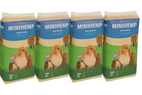 MINIHEMP 192 l, Einstreu für Kleintiere (HempFlax Mini Hemp 12 kg), Natürliches Hanf-Einstreu und Nistmaterial (12 kg) von MINIHEMP