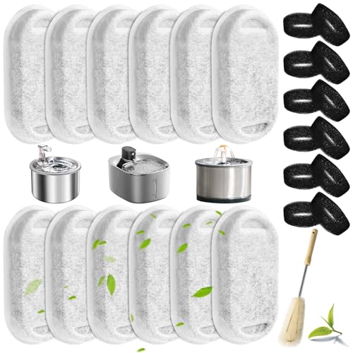 Filter für Katzenbrunnen, 24 Stück Tück Ersatzfilter Für Trinkbrunnen, 12 Stück Kohlefilter Und 12 Stück Schaumfilter, Trinkbrunnen Filter für Katze Für Edelstahl Trinkbrunnen für Katzen Und Hunde Filter für Katzenbrunnen, 24 Stück Tück Ersatzfilter Für Trinkbrunnen, 12 Stück Kohlefilter Und 12 Stück Schaumfilter, Trinkbrunnen Filter für Katze Für Edelstahl Trinkbrunnen für Katzen Und Hunde von MINISOISO