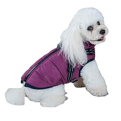 Hundemantel, wasserdicht, Winter-Hundejacke, warme Jacke for kaltes Wetter, verstellbare Winterkleidung mit sicheren reflektierenden Streifen und Loch for das Geschirr, for kleine, mittelgroße und gro von MIOTEQ