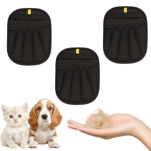 MIRJXB Tierhaarentfernungshandschuh, 3 Pack Fünf-Finger-Tierhaarentferner-Handschuhe für Katzen und Hunde, effizientes Pflegewerkzeug für Möbel, Kleidung, Autositze und Teppiche MIRJXB Tierhaarentfernungshandschuh, 3 Pack Fünf-Finger-Tierhaarentferner-Handschuhe für Katzen und Hunde, effizientes Pflegewerkzeug für Möbel, Kleidung, Autositze und Teppiche von MIRJXB