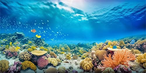 MIRRORANG 120x61cm Unterwasser Aquarium Hintergrund Blaues Meer Korallenriff Unterwasserwelt Aquarium Hintergrund von MIRRORANG