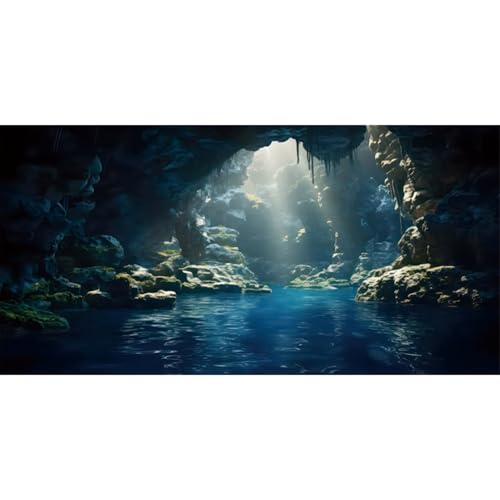 MIRRORANG 180x46cm Aquarium Hintergrund Berg Steine Höhle Aquarium Hintergrund Fluss Bett & See Fisch Tank Hintergrund Vinyl Hintergrund von MIRRORANG