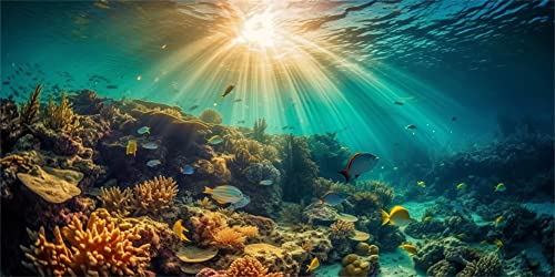 MIRRORANG 180x46cm Unterwasser-Thema Aquarium Aquarium Hintergrund Sonnenschein Korallenriff Unterwasserwelt Aquarium Poster Hintergrund von MIRRORANG