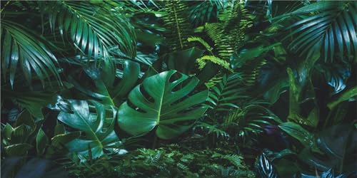 MIRRORANG 180x46cm Wald Reptilien Terrarium Aquarium Hintergrund Grün Tropische Palmenblätter Aquarium Hintergrund Bartagame Vivarium Hintergrund Vinyl von MIRRORANG