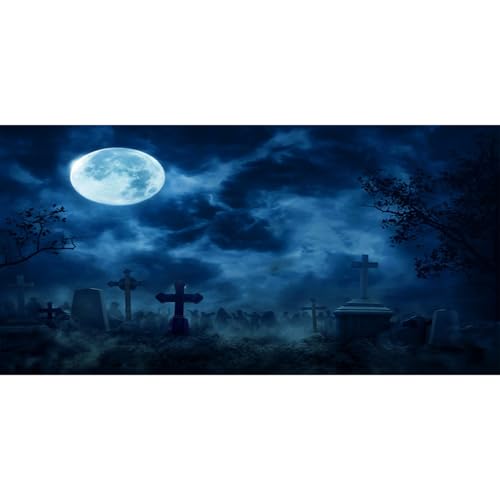 MIRRORANG 180x61cm Dunkler, gruseliger Aquarium Hintergrund, Vinyl, Bäume, Vollmond, Grabstein, Horrornacht, Halloween, Aquarium Hintergrund MIRRORANG 180x61cm Dunkler, gruseliger Aquarium Hintergrund, Vinyl, Bäume, Vollmond, Grabstein, Horrornacht, Halloween, Aquarium Hintergrund von MIRRORANG