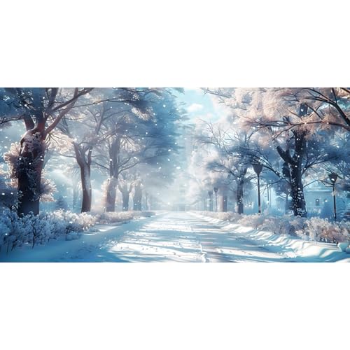 MIRRORANG 61x30cm Winter, verschneite Wunderland, Aquarium Hintergrund, Sonnenschein, Bäume, schneebedeckte Straße, Aquarium Hintergrund, Vinyl für Silvester Dekoration MIRRORANG 61x30cm Winter, verschneite Wunderland, Aquarium Hintergrund, Sonnenschein, Bäume, schneebedeckte Straße, Aquarium Hintergrund, Vinyl für Silvester Dekoration von MIRRORANG