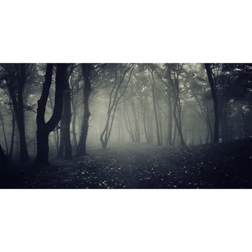 MIRRORANG 61x41cm Gruseliger Aquarium Hintergrund mit Ästen, Bäumen, Weg, Nebel, Wald, langlebiger Vinyl Aquarium Hintergrund von MIRRORANG