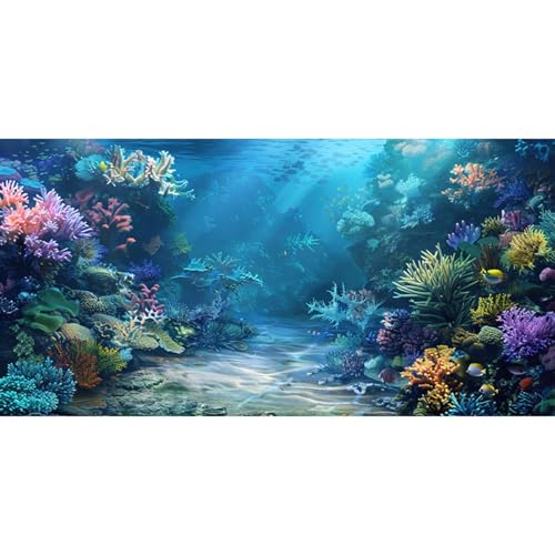 MIRRORANG 61x41cm Natur Unterwasserwelt Aquarium Hintergrund, Sonnenlicht, blaues Meerwasser, Korallenriff, Vinyl Aquarium Hintergrund MIRRORANG 61x41cm Natur Unterwasserwelt Aquarium Hintergrund, Sonnenlicht, blaues Meerwasser, Korallenriff, Vinyl Aquarium Hintergrund von MIRRORANG