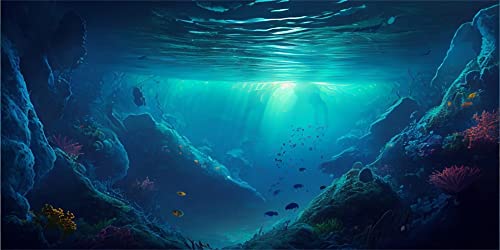 MIRRORANG 76x30cm Tropische Fische Tank Poster Hintergrund Flussbett & See Wasserpflanze Unterwasser Aquarium Hintergrund von MIRRORANG
