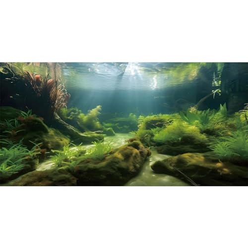 MIRRORANG 76x30cm Unterwasser Aquarium Hintergrund Seegras Wasserpflanze Hintergrund Flussbett & See Aquarium Hintergrund Vinyl Hintergrund von MIRRORANG