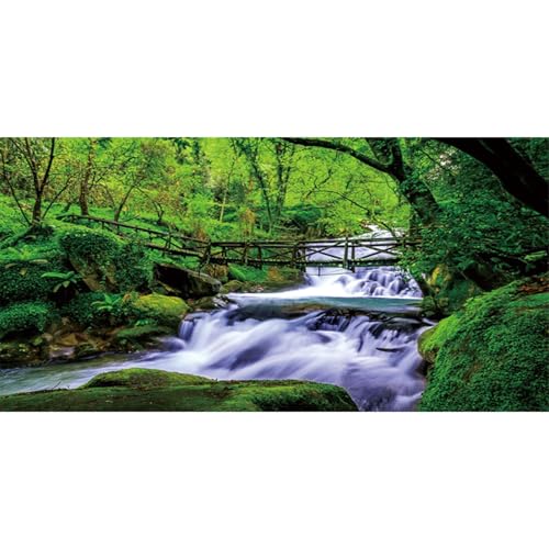 MIRRORANG 76x30cm Wald Bach Brücke Reptil Terrarium Aquarium Hintergrund Fließendes Wasser Fisch Tank Hintergrund Bartagame Vivarium Hintergrund Vinyl von MIRRORANG