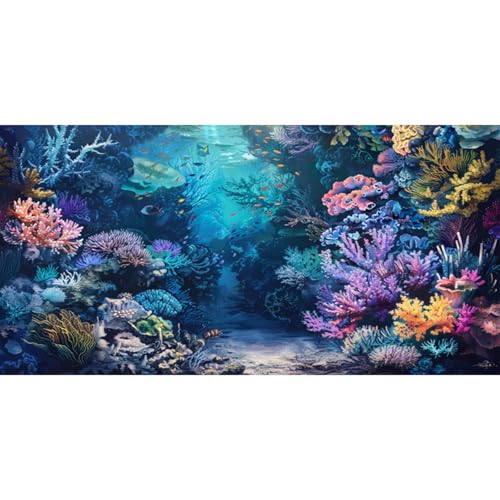 MIRRORANG 76x46cm Bunter Korallenriff, Aquarium Hintergrund, Blaue Unterwasserwelt, Fische, Sonnenlicht, langlebiger Vinyl Hintergrund MIRRORANG 76x46cm Bunter Korallenriff, Aquarium Hintergrund, Blaue Unterwasserwelt, Fische, Sonnenlicht, langlebiger Vinyl Hintergrund von MIRRORANG