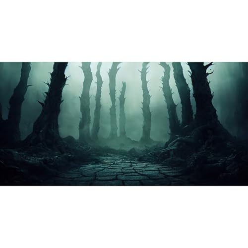 MIRRORANG 91x41cm Grüner gruseliger Aquarium Hintergrund, Bäume, Wald, gruselige Landschaft, langlebiges Vinyl, Nacht Fischtank Hintergrund MIRRORANG 91x41cm Grüner gruseliger Aquarium Hintergrund, Bäume, Wald, gruselige Landschaft, langlebiges Vinyl, Nacht Fischtank Hintergrund von MIRRORANG