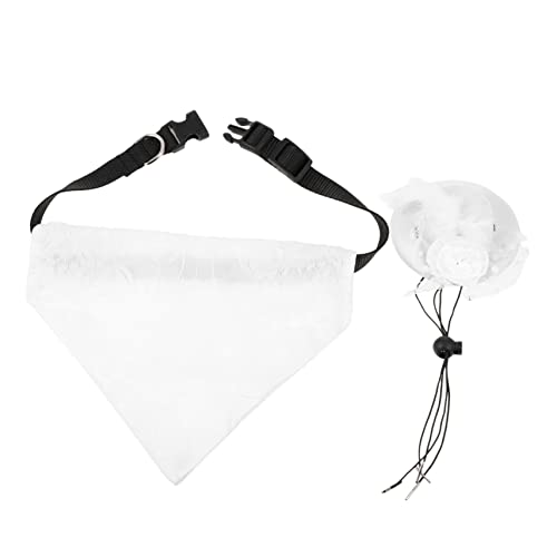 1 Set Hund Hochzeit Schal Weiß Lätzchen Mädchen Lätzchen Mode Schals Hund Bandana Hut Set Geburtstag Welpen Schal Hochzeit Katze Kostüm Exquisite Dreieck Schal Hund Bandana Ornament Hundehut von MISETA