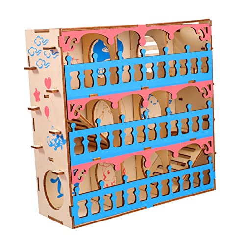 1 x Hamstervilla-Labyrinth-Spielzeug für Hamster, Spielzeug, Kletterspielzeug, Hamster-Labyrinth-Set, Versteck, Hütte, Spielspielzeug, Mäuse, Labyrinthhaus, Hamster, Holz-Labyrinth-Spielzeug, kleines von MISETA