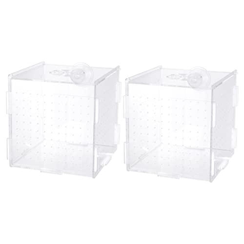 2 Stück Hatchamals Inkubator Isolationsbox Bratkasten Aquarium Inkubator Aquarium Zucht Isolationsbox Brutkasten Aquarium Ständer mit Abdeckung Inkubator für Fische von MISETA