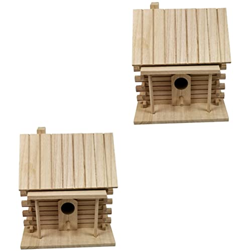 2 Stück Vogelkäfig-Zuchtkasten aus Holz hält warm (Farbe: wie abgebildet, 2 Stück, Größe: 18 x 17 cm x 2 Stück) von MISETA