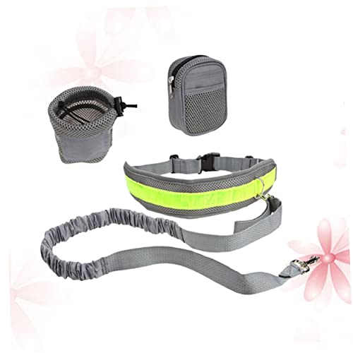 4 Stück/Set Leine Sportbekleidung Laufen Hundeleine Hund Laufen Sportanzug Laufen Hundeleine Set Grau Teleskopgürtel Hundeleine (Farbe: Grau, Größe: Medium) von MISETA