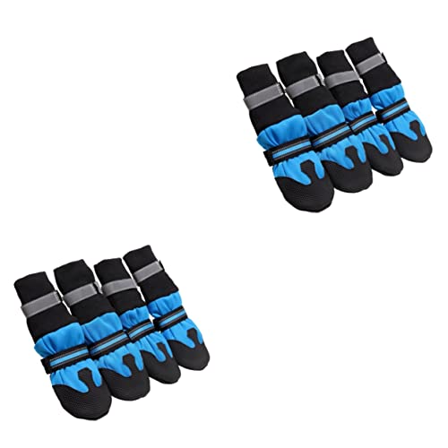 MISETA 2 Sets Outdoor M und Stiefel, kleines Haustier für bequemes Tragen, Baumwolle & Tageshund, stilvolle rutschfeste Hunde, verstellbar, Anti-Sohlen-Schutzschuhe, weiche blaue Gummi-Pfote MISETA 2 Sets Outdoor M und Stiefel, kleines Haustier für bequemes Tragen, Baumwolle & Tageshund, stilvolle rutschfeste Hunde, verstellbar, Anti-Sohlen-Schutzschuhe, weiche blaue Gummi-Pfote von MISETA