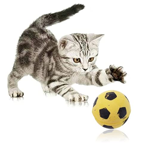 MISETA Katzenspielzeug, Fußballspielzeug, Katzenspielzeug, Katzenspielzeug, Bälle, Schwamm, Fußball, Katzenspielzeug, 4 Stück von MISETA