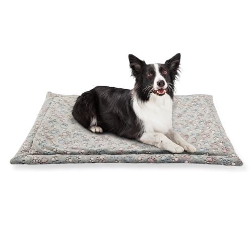 Hundebett Waschbar 100x70cm, Grau mit Muster - Komfortables und Hochwertiges Dog Bed für Hunde - Schlafplätze & Möbel für Hunde, Robuste und Pflegeleichte Hundematte für den Alltag in Innenräumen von MISIOO