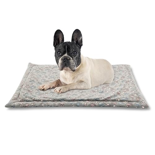 Hundebett Waschbar 70x50cm, Grau mit Muster - Komfortables und Hochwertiges Dog Bed für Hunde - Schlafplätze & Möbel für Hunde, Robuste und Pflegeleichte Hundematte für den Alltag in Innenräumen von MISIOO