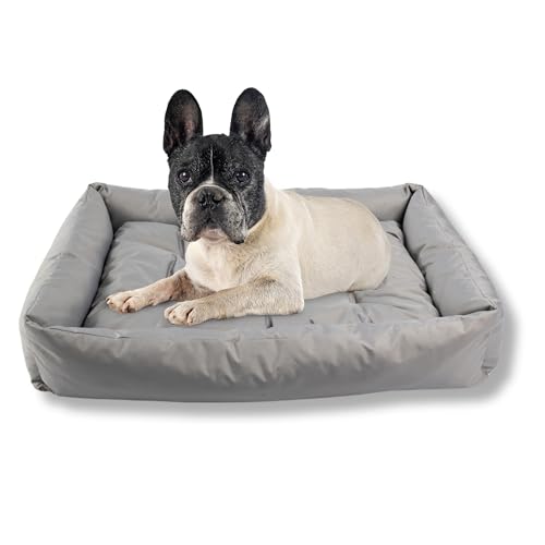 MISIOO Hundebett Kleine Hunde 75x55cm Grau - Waschbares und Bequemes Hundebett für Kleine Hunde - Robustes, Pflegeleichtes und Komfortables Dog Bed für den Täglichen Gebrauch Pet Zen von MISIOO