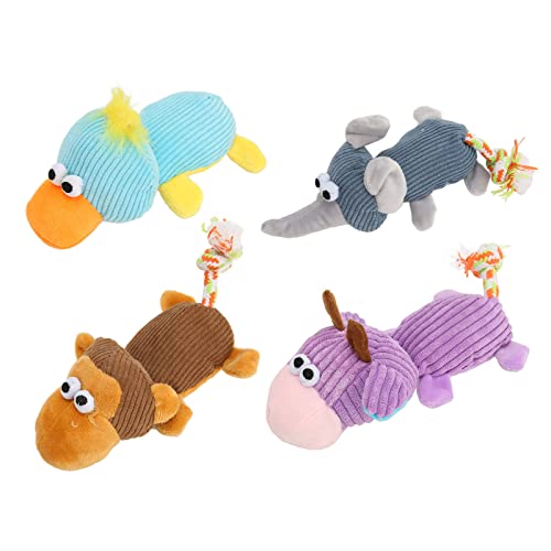 MISNODE 4-teiliges Quietschendes Hundespielzeug für Welpen, Tiere, Shaoe Plüsch-Hundespielzeug, Bissfestes, Zähneknirschendes Plüsch-Haustierspielzeug, Quietschendes Interaktives Welpenspielzeug, Lang MISNODE 4-teiliges Quietschendes Hundespielzeug für Welpen, Tiere, Shaoe Plüsch-Hundespielzeug, Bissfestes, Zähneknirschendes Plüsch-Haustierspielzeug, Quietschendes Interaktives Welpenspielzeug, Lang von MISNODE