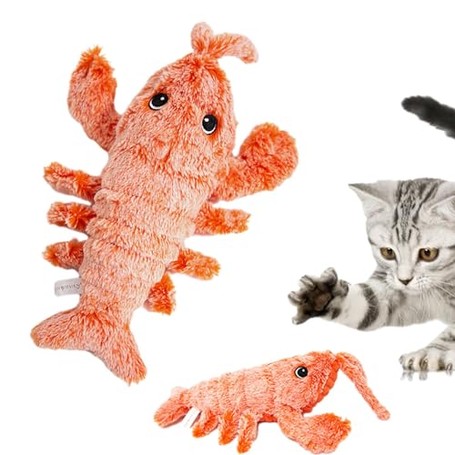 MISOYER Interactive Moving Lobster for Dogs | Electric Simulation Flopping Lobster Toy,USB-Charged Floppy Lobster Dog Toy,Plush Simulation Lobster Interactive Toys for Dogs Cats von MISOYER