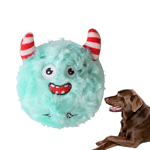 MISOYER Plüsch-Quietschball für Hunde | Plüsch 2 in 1 Interaktives Hundespielzeug Niedlich - Rundes Haustier-Spielzeugschild für kleine mittelgroße Hunde, Haustier-Plüschball zum Abbau von Stress von MISOYER