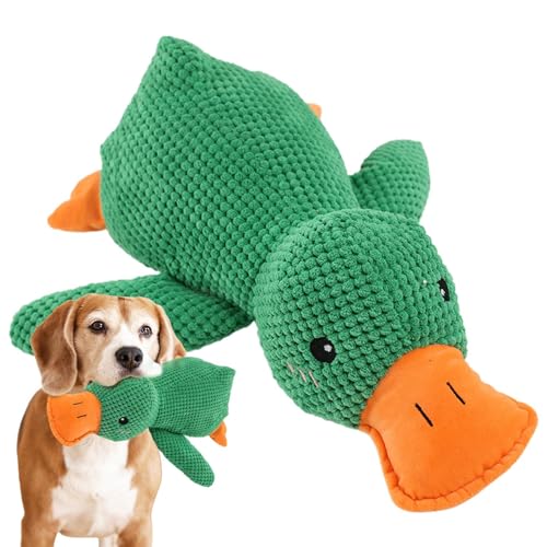 The Mellow Dog Beruhigendes Enten-Hundespielzeug | Quack-Quack-Ente Hundespielzeug, Hunde-Entenspielzeug mit Quaken-Geräusch,süße,nicht stopfbare Ente mit weichem Quietscher,langlebiges,quietschendes von MISOYER