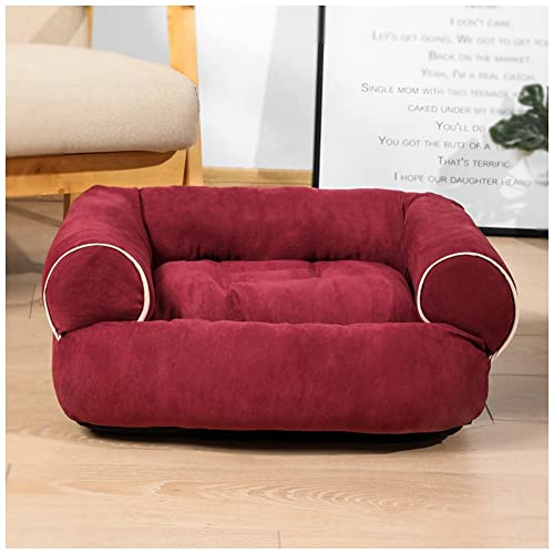 MISSMAO Hundebett Ergonomisches Hundesofa - Superweich Welpenbett Katzenbett für Drinnen und Draußen, Haustierbett für Kleine und Mittlere Hunde und Katzen,Weinrot,3XL(105x65x24cm) von MISSMAO