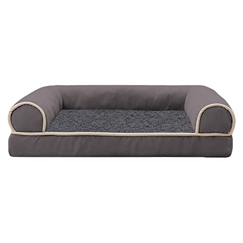 MISSMAO Hundebett Hundekörbchen Hundesofa Hundekissen Hundekorb Bezug Waschbar Flauschig Kuschelig Matratze Hundematte mit Rutschfester Unterseite,Grau2,XL(74x47x10.5cm) von MISSMAO