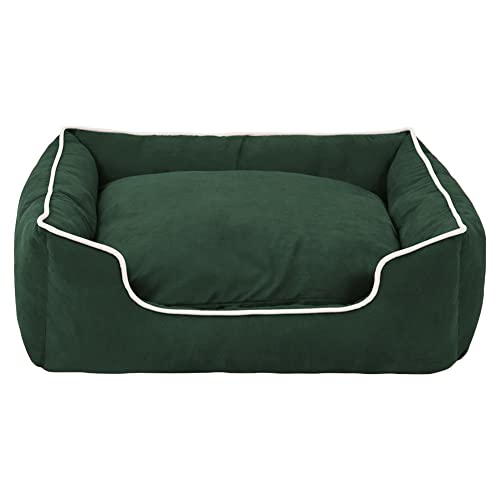 MISSMAO Hundebett für Mittelgroße und Grosse Hunde, Dickes und Flauschiges Hundebett, Waschbar Hundekorb Hundesofa, rutschfeste Hundematte Hundebetten,Grün,M(68x58x20cm) von MISSMAO