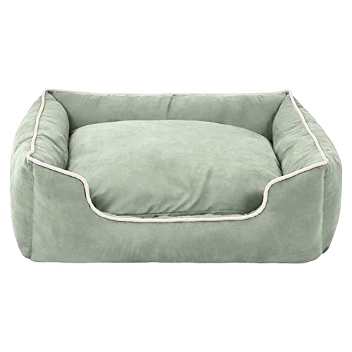 MISSMAO Hundebett für Mittelgroße und Grosse Hunde, Dickes und Flauschiges Hundebett, Waschbar Hundekorb Hundesofa, rutschfeste Hundematte Hundebetten,Grün2,L(80x66x21cm) von MISSMAO