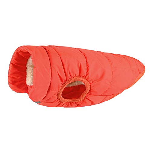 MISSMAO Hundemantel Fleece Futter Jacke Reflektierende Hundejacke Warm Hundemantel Climate Jacke Einfaches An- und Ausziehen Orange S von MISSMAO