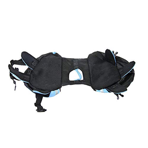 MISSMAO Hunderucksack Schultertasche Satteltasche für Hunde größenverstellbare Haustiertasche Hund Zubehör für Wandern Blau M von MISSMAO