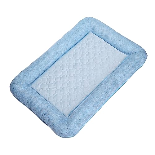 MISSMAO Kühlmatte Hund Hundematte Bett Kühldecke Kühlkissen für Katzen Waschbar Haustiere Sommerbett rutschfest Selbstkühlende Matte,Blau2,S (45x32cm) von MISSMAO