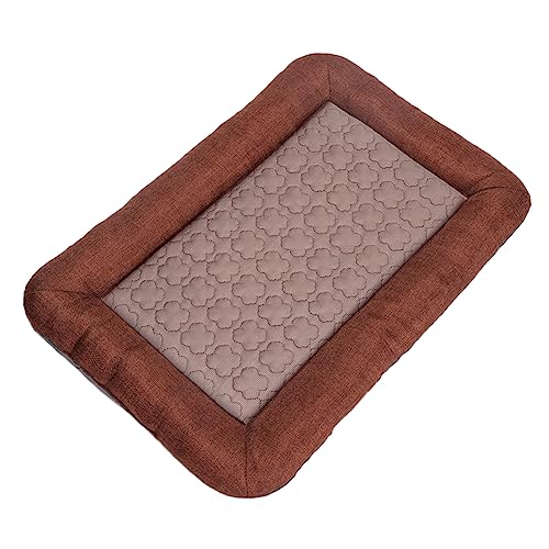 MISSMAO Kühlmatte Hund Hundematte Bett Kühldecke Kühlkissen für Katzen Waschbar Haustiere Sommerbett rutschfest Selbstkühlende Matte,Kaffee,M (60x40cm) von MISSMAO