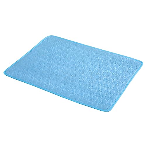 MISSMAO Kühlmatte Hund & Katzen rutschfeste Selbstkühlende Matte,Waschbar,Weich und Atmungsaktiv Kühlmatte für Hunde,Blau,S (50x40cm) von MISSMAO