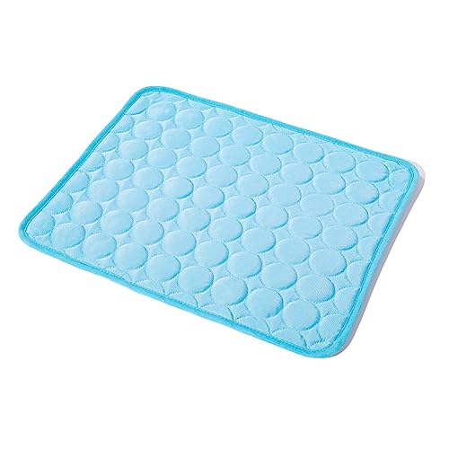 MISSMAO Kühlmatte Hunde Katzen, Haustier Kühlmatte Hundebett Waschbar Hundematte Weich und Atmungsaktiv Matte Kühl Outdoor Zuhause Auto,Blau1,M (60x50cm) von MISSMAO