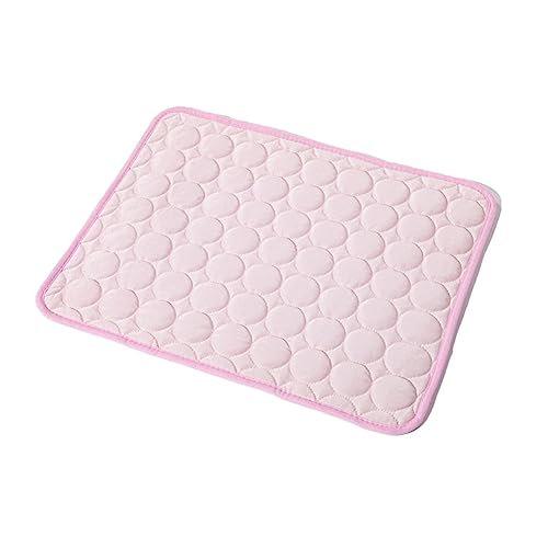 MISSMAO Kühlmatte Hunde Katzen, Haustier Kühlmatte Hundebett Waschbar Hundematte Weich und Atmungsaktiv Matte Kühl Outdoor Zuhause Auto,Rosa,S (50x40cm) von MISSMAO