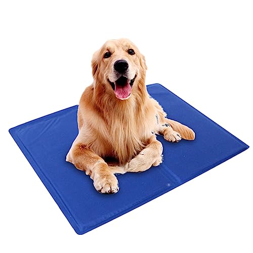 MISSMAO Kühlmatte Hunde Katzen Selbstkühlend Ungiftige Gelauflagen Welpe Katzenbett Kühlpad Betten Kühlmatratze im Sommer,Blau,3XL (120x70cm) von MISSMAO