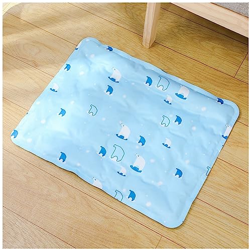 MISSMAO Kühlmatte für Haustiere Haustier Selbstkühlendes Pad Matte Bettmatten Komfort Ungiftiges Gel Kühldecke Hundebett für Katzen und Hunde,Blau2,L (90x60cm) von MISSMAO