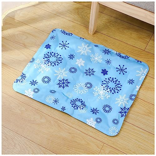 MISSMAO Kühlmatte für Haustiere Haustier Selbstkühlendes Pad Matte Bettmatten Komfort Ungiftiges Gel Kühldecke Hundebett für Katzen und Hunde,Blau3,S (50x40cm) von MISSMAO