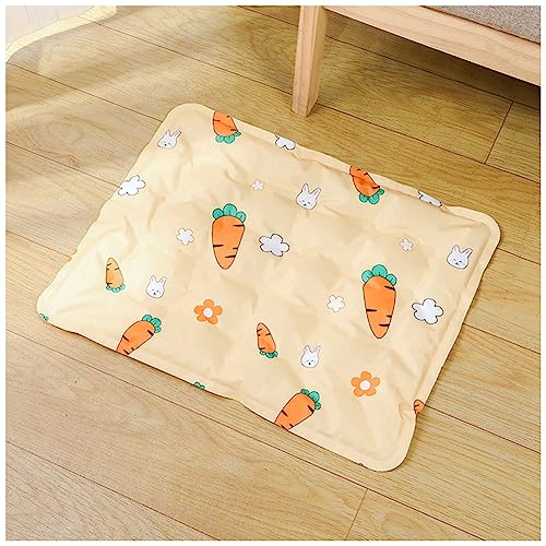 MISSMAO Kühlmatte für Haustiere Haustier Selbstkühlendes Pad Matte Bettmatten Komfort Ungiftiges Gel Kühldecke Hundebett für Katzen und Hunde,Gelb,L (90x60cm) von MISSMAO