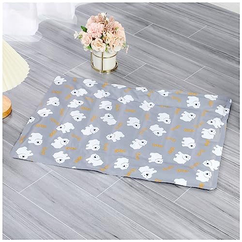 MISSMAO Kühlmatte für Haustiere Haustier Selbstkühlendes Pad Matte Bettmatten Komfort Ungiftiges Gel Kühldecke Hundebett für Katzen und Hunde,Grau,S (50x40cm) von MISSMAO