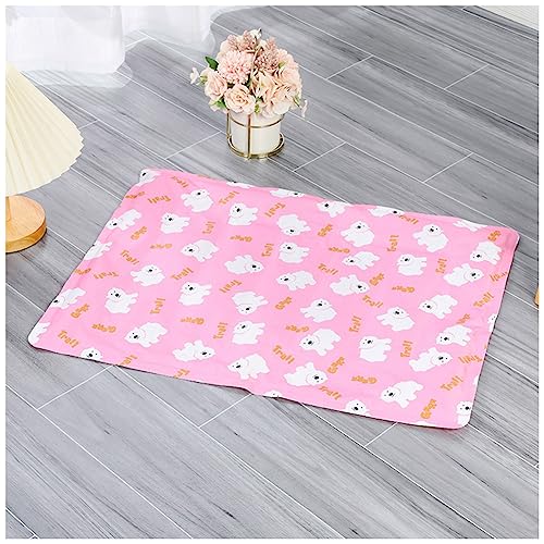 MISSMAO Kühlmatte für Haustiere Haustier Selbstkühlendes Pad Matte Bettmatten Komfort Ungiftiges Gel Kühldecke Hundebett für Katzen und Hunde,Rosa,M (60x50cm) von MISSMAO