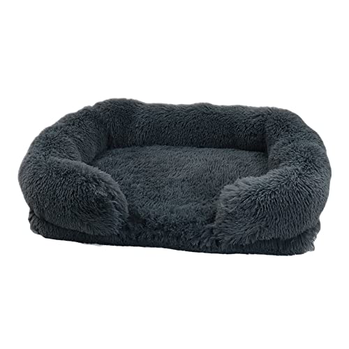 MISSMAO Orthopädisches Hundebett Hundesofa - Mit abziehbarem Bezug - Flauschiges Hundekissen weiche Haustier Matten waschbar für Hunde und Katzen,Grau2,S(40x30x12cm) von MISSMAO